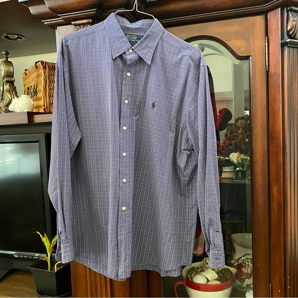 Polo By Ralph Lauren Lowell Sport Men’s XL Button Down Shirt Blue Plaid